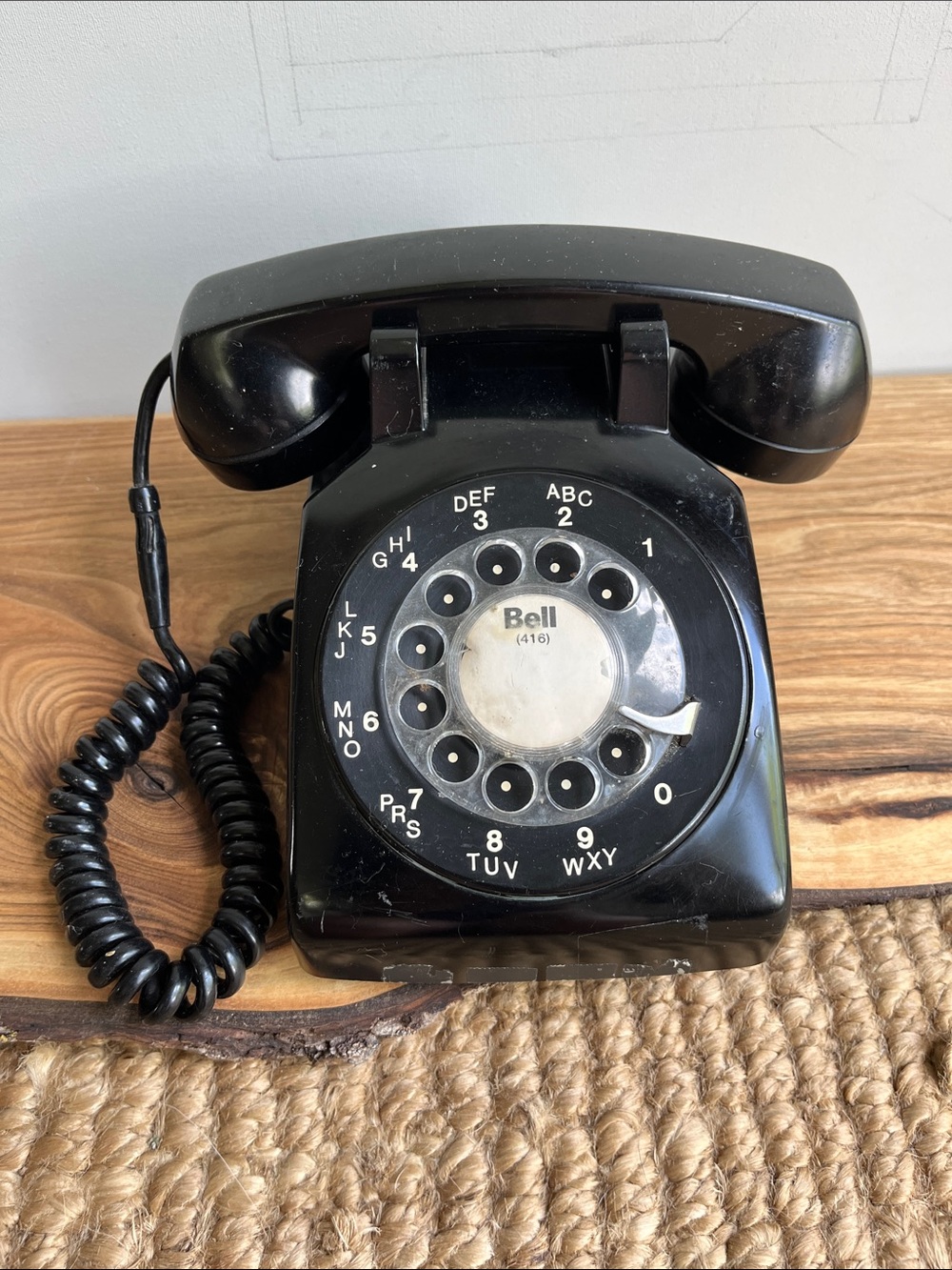 Black Bell Rotary Desk Phone - Classic Vintage Style